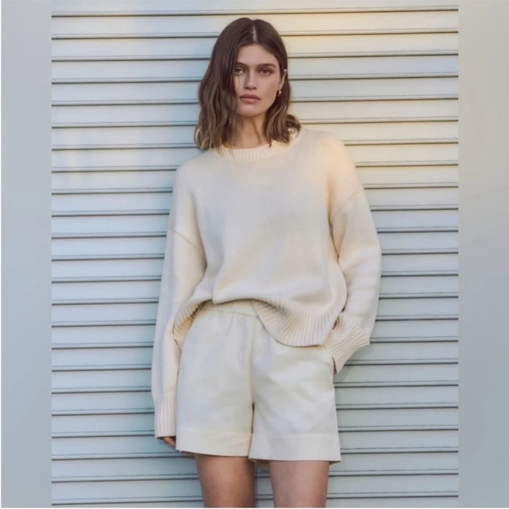 NWT Everlane Organic Cotton The Boxy Sweater in Everyday Cotton Canvas Size XS - Picture 1 of 13